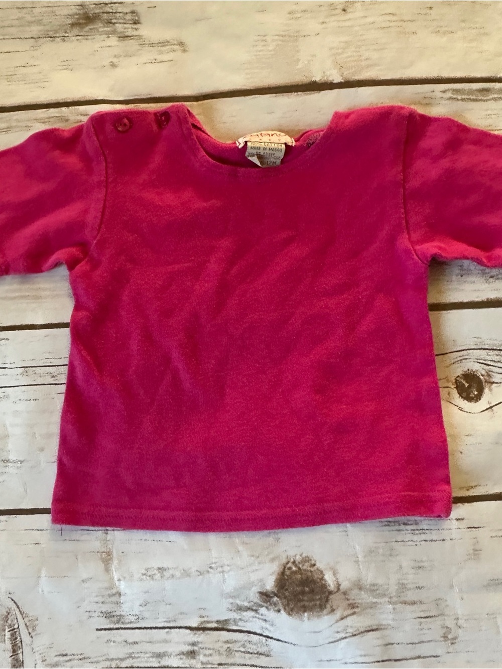 Zutano pink tee fair pilling and name tag sticker 6/12